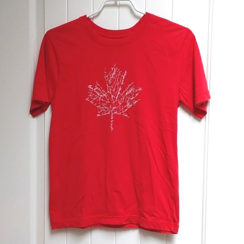 VANCOUVER 2010 Olympic games logo red white shirt youth size XL